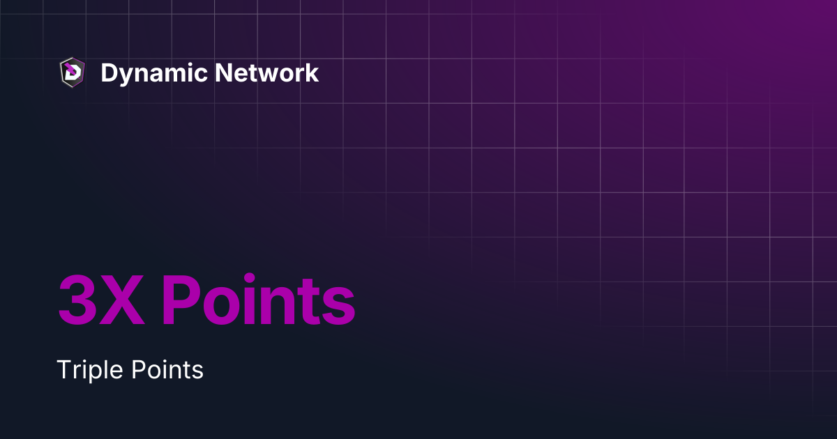 3X Points | Dynamic Network